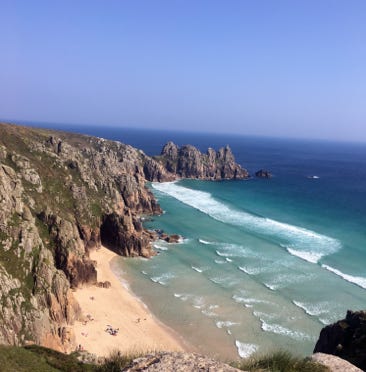 Pedn Vounder Beach near Porthcurno on the West Cornwall Heritage Coast out and about holiday rental in Cornwall, St Ives, Carbis Bay 